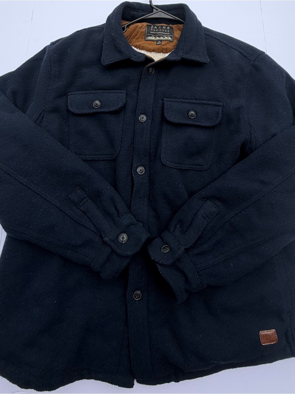 Jachs Navy Sherpa-Lined Shirt Jacket